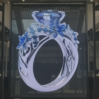 Écran LED publicitaire flexible d'intérieur P3.91, prix compétitif, écran LED transparent holographique 3D P3.9 pour fenêtre