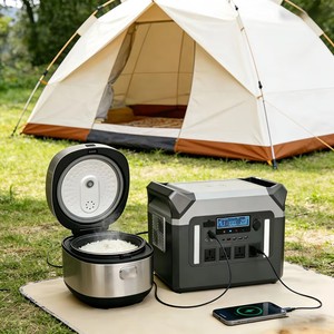 Station d'alimentation portable 2000W, équipée d'une batterie, tension large bande 110V, affichage numérique, éclairage LED, prises multiples - Product Image 6