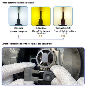 Ba-màu <span class=keywords><strong>Led</strong></span> Chip đèn pha cho xe ô tô phổ F7-12v24v High & Low chùm h7h1 H4 <span class=keywords><strong>H11</strong></span> vàng trắng bóng đèn mắt <span class=keywords><strong>LED</strong></span> sương mù - Product Image 3