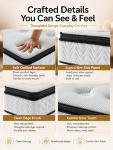 Matelas en mousse matelassée écologique de 25 cm d'épaisseur, taille King et Queen pour hôpital, dortoir et chambre à coucher - Product Image 2