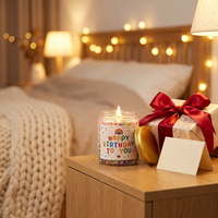Ensemble cadeau de bougies parfumées de luxe, cire de soja naturelle, pot en verre avec couvercle doré, boîte cadeau de bougies parfumées