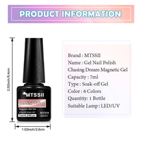 Vente directe d'usine MTSSII, gel à ongles magnétique Chasing Dream, 6 couleurs, professionnel, longue durée, résistant à l'usure, gel à ongles durcissant