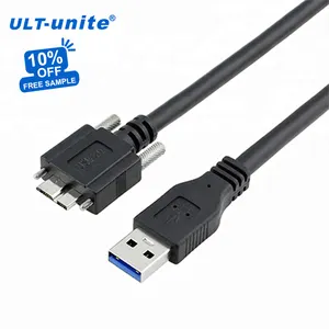 ULT-UNITED kedatangan baru 1.5m 2m 3m 5m USB 3.0 A Male ke mikro B kabel dengan sekrup pengunci