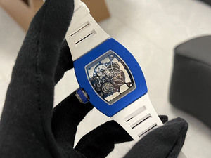 Luxury High-end 055 Deep Blue Ceramic Waterproof Rubber Strap <b>Skeletonized</b> Tourbillon <b>Automatic</b> Mechanical Men's <b>Watch</b> - Product Image 5