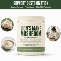 Gummies véganes sans sucre pour enfants, favorisant la concentration et la mémoire, saveur personnalisée OEM ODM, extrait de champignon crinière de lion en poudre