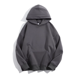 Sweat-shirt à capuche surdimensionné pour homme en polaire polyester/coton, couleur unie, coupe décontractée, vêtement d'hiver, éco-responsable - Product Image 5