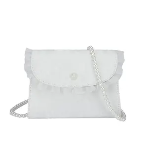Retro Crossbody Bags for Women Vintage Lace Pearl Chain Ladies Small Square Shoulder Bag Female Clutch Purse Handbags