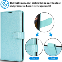 Dompet Kulit Vegan Model Flip dengan Slot Kartu untuk Samsung Galaxy Note 20, Note 10 Plus, S10, S20, S21, S22