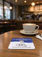 Autocollant de table NFC Google Review en PVC programmable pour avis Google, taille personnalisée, texte pour entreprises et magasins (213, 215)