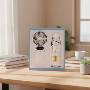 Custom Business <b>Gift</b> Set Including Mini Fan Water Bottle Umbrella Corporate Souvenirs for New Store Opening Business Launch - Product Image 4