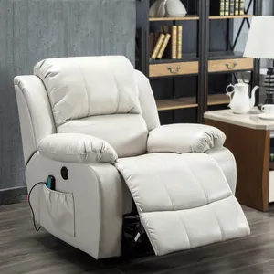 home furniture PU Leather Single 360 Swivel Manual auto Massage European lobby leather electric recliners sofa