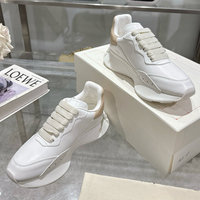 Sneakers rétro à plateforme en cuir véritable unisexe de style italien avec lacets, semelle intermédiaire EVA et semelle extérieure EVA