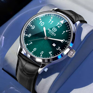 Reloj de Pulsera para Hombre Winner, Diseño Clásico Retro, Correa de Cuero Marrón, Manecillas Azules, Caja de Acero Inoxidable MIYOTA, Resistente al Agua - Product Image 2