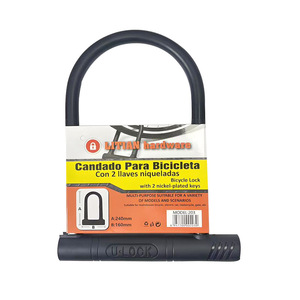 Candado en U para <span class=keywords><strong>Bicicleta</strong></span>, <span class=keywords><strong>Antirrobo</strong></span>, Cable de Acero, Seguridad para Ciclismo, Candado para Motocicleta, Scooter Eléctrico, <span class=keywords><strong>Bicicleta</strong></span> de Montaña, <span class=keywords><strong>Bicicleta</strong></span> de Carretera, Candado en Forma de U de Aleación de Zinc - Product Image 6