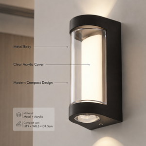 Lámpara de Pared LED de Aluminio y Acrílico de 12W, Moderna, Pequeña, para Interiores y Exteriores, Pasillo, Dormitorio, CCT Seleccionable 3000K 6000K - Product Image 3