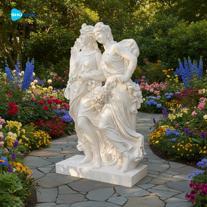 ประติมากรรมหินอ่อนแห่งดนตรีและแรงบันดาลใจ พระราชวังแห่งศิลปะ ประติมากรรมเชิงอุปมา สำหรับขาย รับสั่งทำรูปปั้นหญิงสาวจากหินอ่อน - Product Image 2