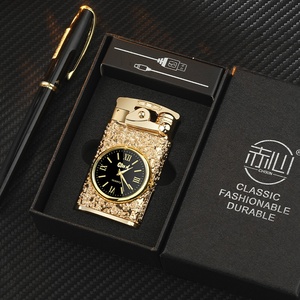 Chất lượng cao có thể sạc lại điện nhẹ hơn Windproof kim loại thuốc lá điện tử với LED ánh sáng đồng hồ cho xì gà-Ý tưởng quà tặng - Product Image 5