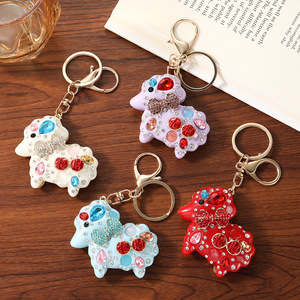 Simpatici portachiavi a forma <span class=keywords><strong>di</strong></span> pecorella in cristallo d'<span class=keywords><strong>acqua</strong></span>, portachiavi, borse da donna, ciondoli, accessori. - Product Image 1
