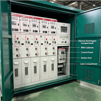 ZHUOLI Armoire de distribution de puissance (RMU) isolée au gaz en acier galvanisé vert personnalisée IP4X pour applications de distribution d'énergie intelligente en intérieur