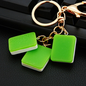 Creative Casino Keychain Bling Metal Crystal Keychain Luck Hair Resin Key Chains <strong>Cute</strong> <strong>Keyring</strong> Woman Bag Pendant Mahjong Keychain - Product Image 4