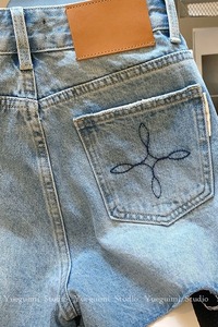 Shorts en jean taille haute pour <span class=keywords><strong>femme</strong></span>, déchirés et effilochés, style vintage, décontractés et sexy pour l'été - Product Image 6