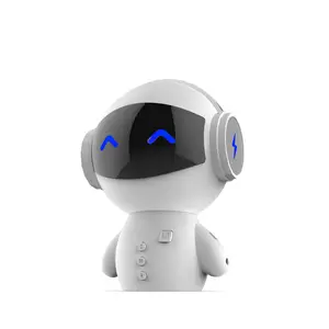 Vofull Mini Đồng Hồ Báo Thức Robot Sạc Không Dây Nặng Bass Mp3 Loa Không Dây Thông Minh