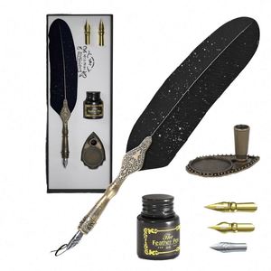 Luxury Quill <b>Pen</b> Set Stainless Steel Nib with Ink for Corporate Gifts or Business Luxury Fountain <b>Pen</b> with <b>Pen</b> Holder - Product Image 6