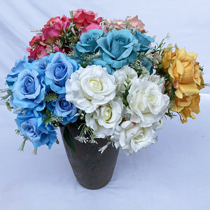 Flores Artificiales Yiyi, Rosa Fénix de 7 Cabezas, 10cm-30cm, Decoraciones para Mesa de Boda, Centro de Mesa para Interiores - Product Image 2