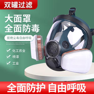 Respirador de cara completa Pinjie de silicona reutilizable con filtro de vapor orgánico, máscara de protección química para pintura industrial en aerosol - Product Image 5