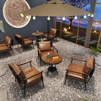 Meubles de restaurant rétro en métal, canapé, table et chaises pour café, bar, salon de thé, pâtisserie - usage commercial