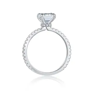 S925 퓨어 실버 지르콘 링 여성의 고급 빛의 감각 럭셔리 작은 설탕 다이아몬드 반지