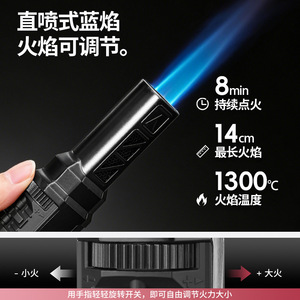 Handheld Flame Torch Windproof Liquid Gas Lighter Stainless Steel Outdoor Ignition Stick High Temperature For Charcoal Grilling - Product Image 2
