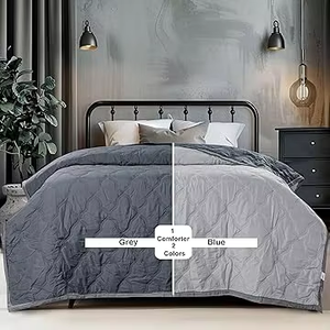 Couettes réversibles en microfibre Ultra doux léger couleur unie toutes saisons disponibles en qualité premium et subpremium - Product Image 4