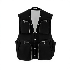Chaleco Reversible de Piel de Cordero para Hombre, Moda Primavera, 100% Recubierto, Sin Mangas, Cuello en V, Botones Frontales, Cuatro Bolsillos con Cremallera, para Trabajo - Product Image 2