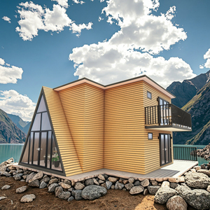 Tiny <strong>House</strong> Flat Pack Prefabricated 3 Bedroom <strong>Wooden</strong> <strong>House</strong> With Steel Material Unique Triangle Design - Product Image 1