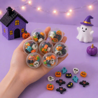 Jouet capsule surprise d'Halloween 32mm, boule surprise pour distributeur automatique, figurine gomme mini citrouille, crâne, fantôme, chauve-souris, pour machine à griffes, cadeau boîte surprise