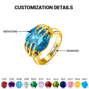 Người đàn ông độc đáo của Zirconia kim cương Rose Gold Plated Brass <span class=keywords><strong>neo</strong></span>-gothic khắc phòng thí nghiệm tạo ra đá quý nhẫn với Claw thiết lập - Product Image 2
