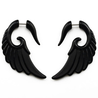 1 Paire d'agrandisseurs d'oreille en acrylique noir, style punk, spirale, pour piercing, plugs et dilatateurs, cadeau polyvalent