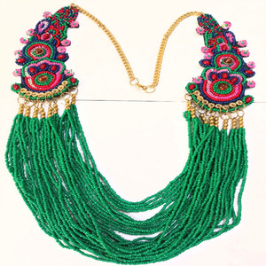 BEST / Collier multicolore à perles, pendentif en fil multicouche, chaîne pour femme, cadeau de fête, bijoux - Product Image 1