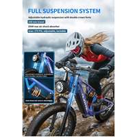 Vélo de montagne électrique Bangfang Motor Winter MTB 26 pouces, suspension intégrale, pneus larges E26 4.0, autonomie 60 km, conduite sur neige, 0.0g Manuel lb
