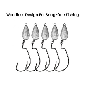 Tête de gabarit sans mauvaises herbes de haute qualité tailles multiples têtes de gabarit de balle lisses et durables hameçons d'appâts de natation crochet de pêche en acier à haute teneur en carbone - Product Image 4