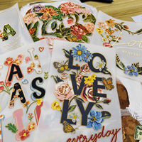 Autocollant de transfert thermique DTF personnalisé, film PET doré, motifs colorés, décalcomanies pour t-shirt, vêtement, échantillon gratuit