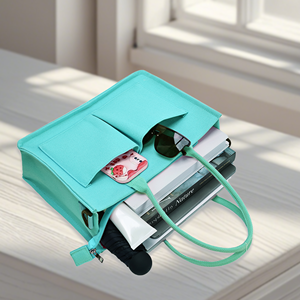 アメリカWAREHOUSE大容量キャンバストートバッグショッピングクロスボディトートバッグジッパーとポケット付き - Product Image 5