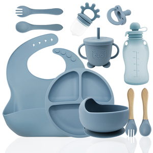Juego de Alimentación Infantil de 11 Piezas, Libre de BPA, Ecológico, Apto para Lavavajillas, Bolsas de Almacenamiento para Leche y Puré de Frutas, Diseño de Fácil Agarre, Babero de Silicona - Product Image 2