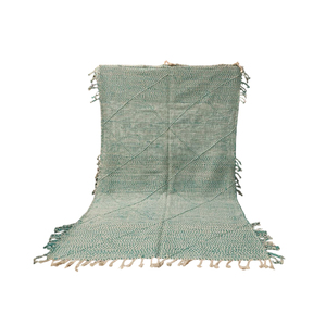 Tapis berbère Zanafi authentique fait main en laine avec motif en zigzag pour un style de sol bohème moderne - Product Image 1