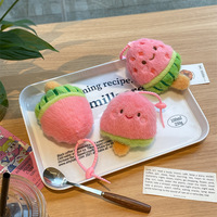Porte-clés en peluche mini pastèque dessin animé Kawaii, jouet en gros, poupée 3D pour machine à griffes, jouet animal en peluche doux, pendentif de sac