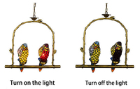 Usine Pendentif Lampes Vitrail Oiseau Lustre Idyllique Salon Décoration Lampe Perroquet Lustre Rural Brillant Lumières