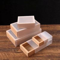 Boîte d'emballage à tiroir rectangulaire en papier kraft pliable avec impression en carton personnalisée en gros avec couvercle en PVC