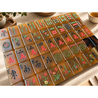 Set Ubin Mahjong Akrilik Motif Tortoiseshell Lapis Tunggal 160 Buah, Stok Baru Asli 2026, Permainan Pesta Dalam Ruangan untuk 4 Orang, Hadiah
