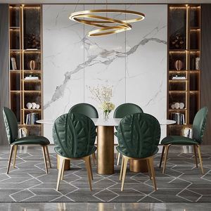 Alta calidad precio barato restaurante comida rápida cafetería muebles sillas de comedor de ratán y juego de mesa de mármol - Product Image 1